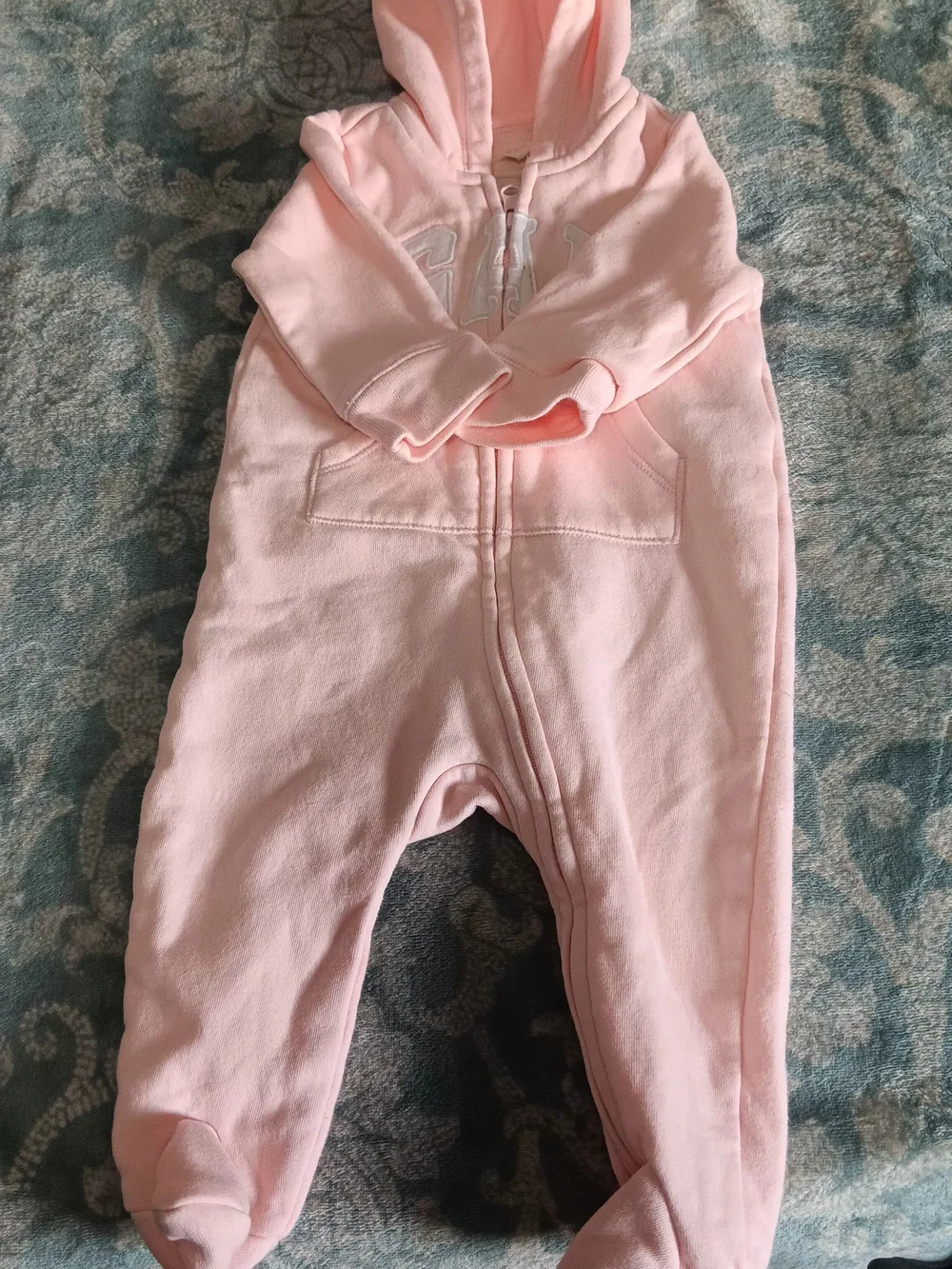 Kids Pink One-Piece Hoodie Jumpsuit